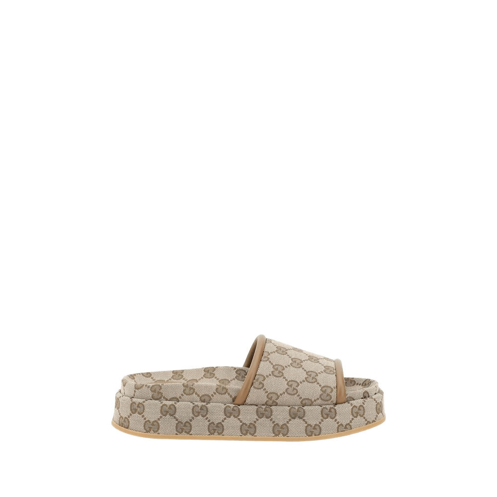 Gucci Beige Polyamide Platform Sandals
