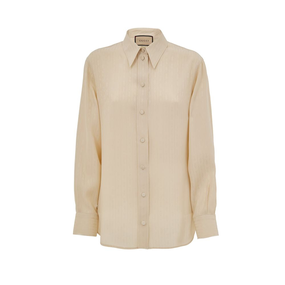 Gucci Beige Silk Shirt Glam Steals