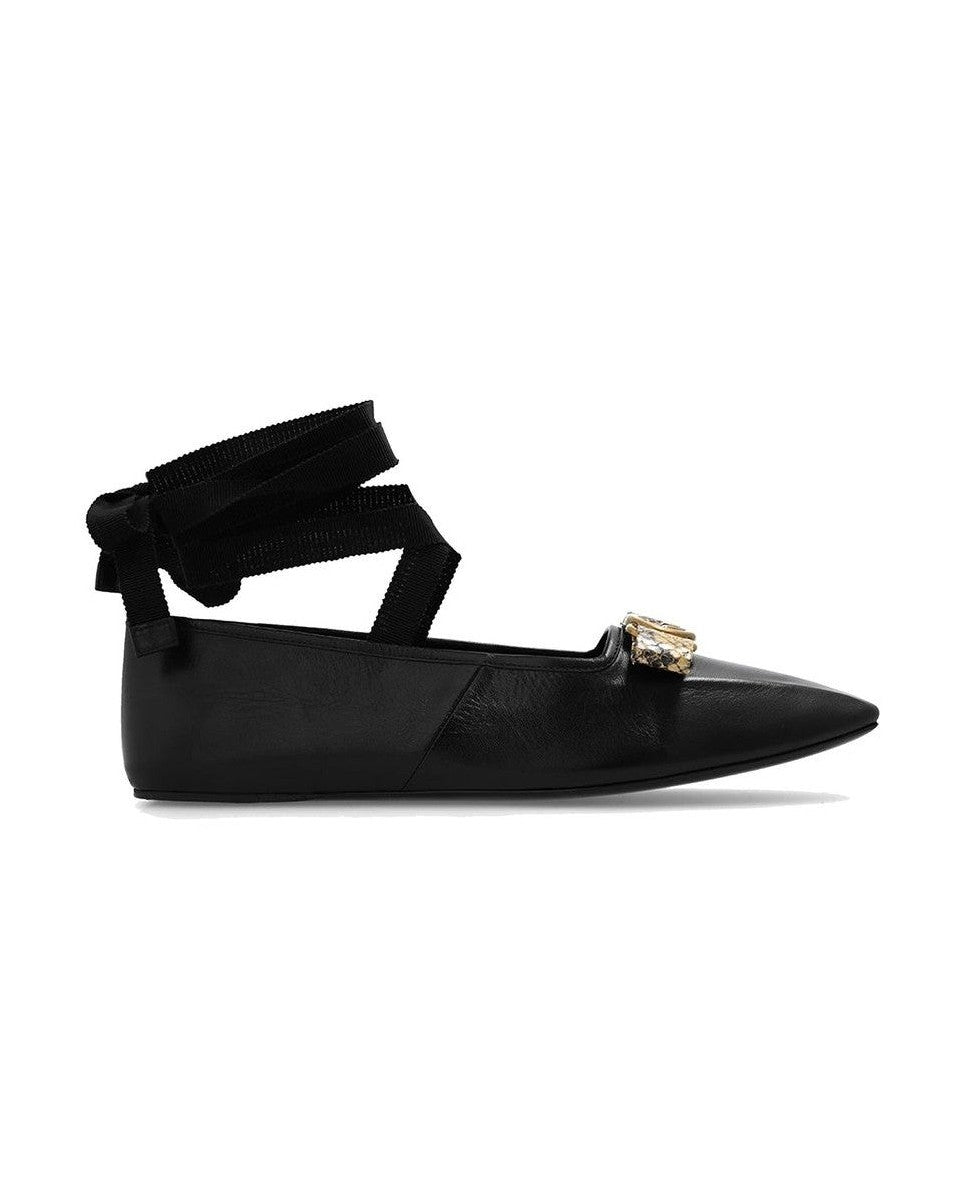 Gucci Black Calfskin Ballet Flats 