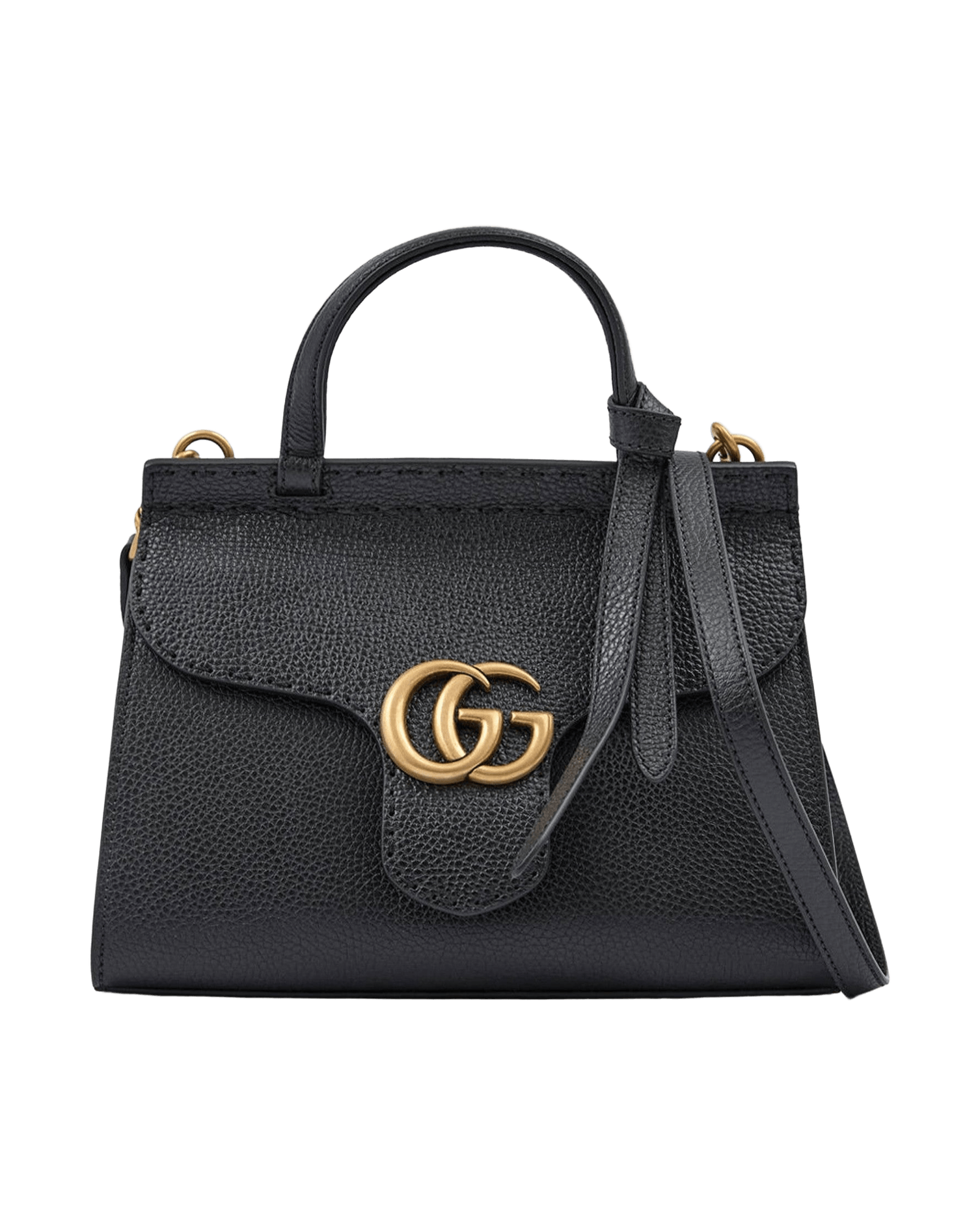 Gucci Black Leather Gg Marmont Handbag Glam Steals