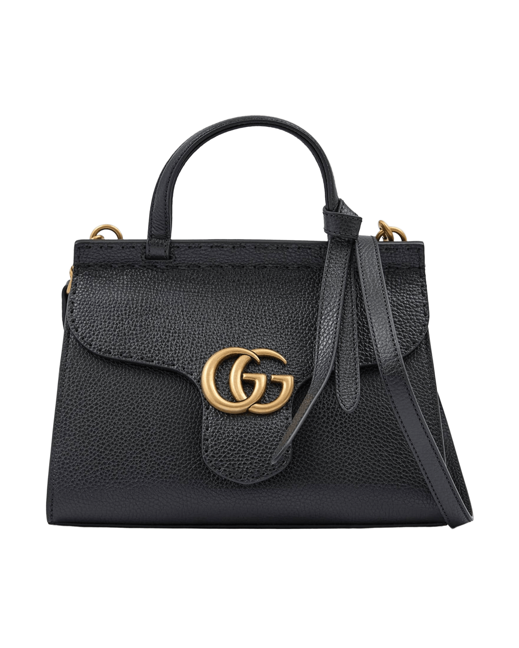 Gucci Black Leather Gg Marmont Handbag Glam Steals