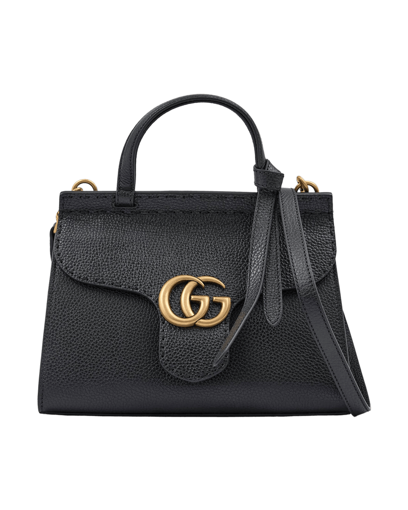 Gucci Leather Black Gg Marmont Handbag Glam Steals