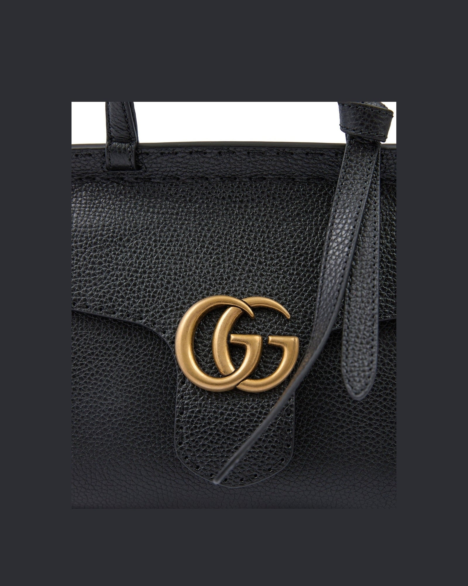 Gucci Black Leather Gg Marmont Handbag Glam Steals