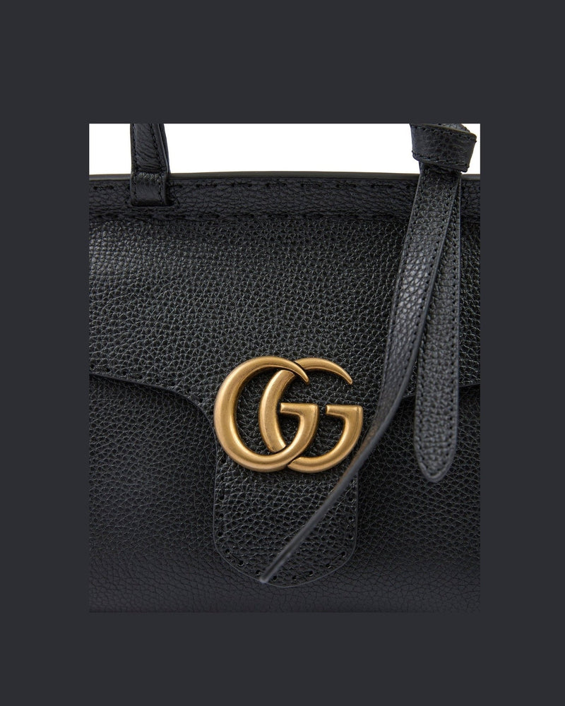 Gucci Black Leather Gg Marmont Handbag Glam Steals