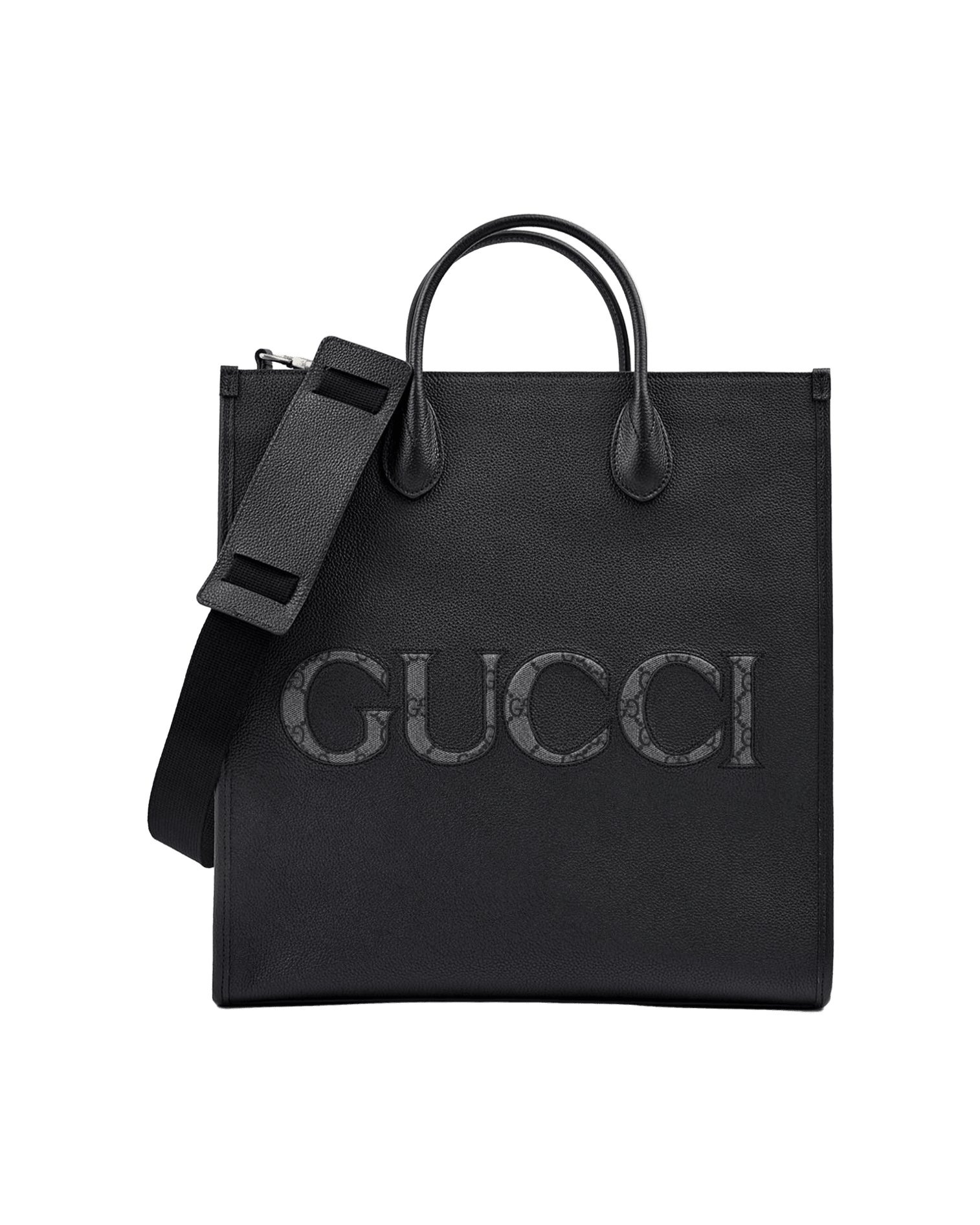 Gucci Black Leather Logo Medium Tote Bag Glam Steals