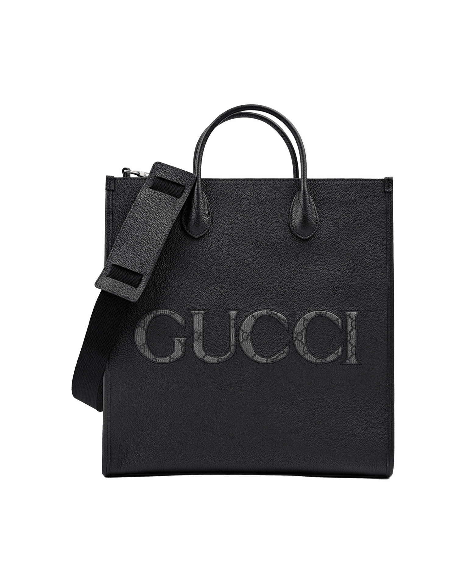 Gucci Black Leather Logo Medium Tote Bag Glam Steals