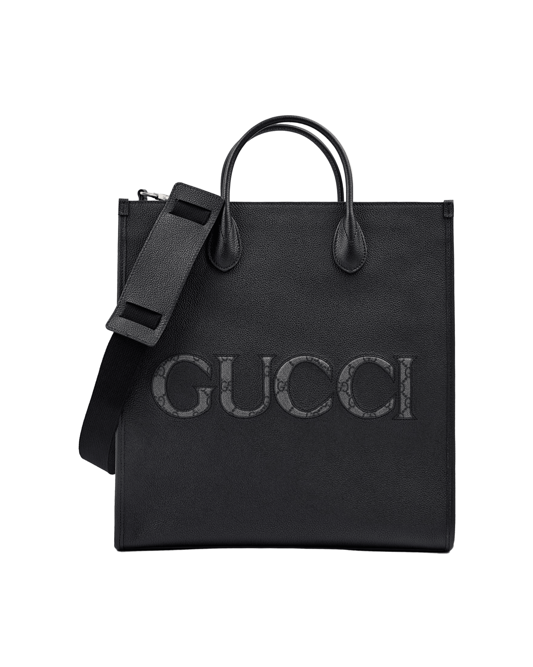 Gucci Black Leather Logo Medium Tote Bag Glam Steals