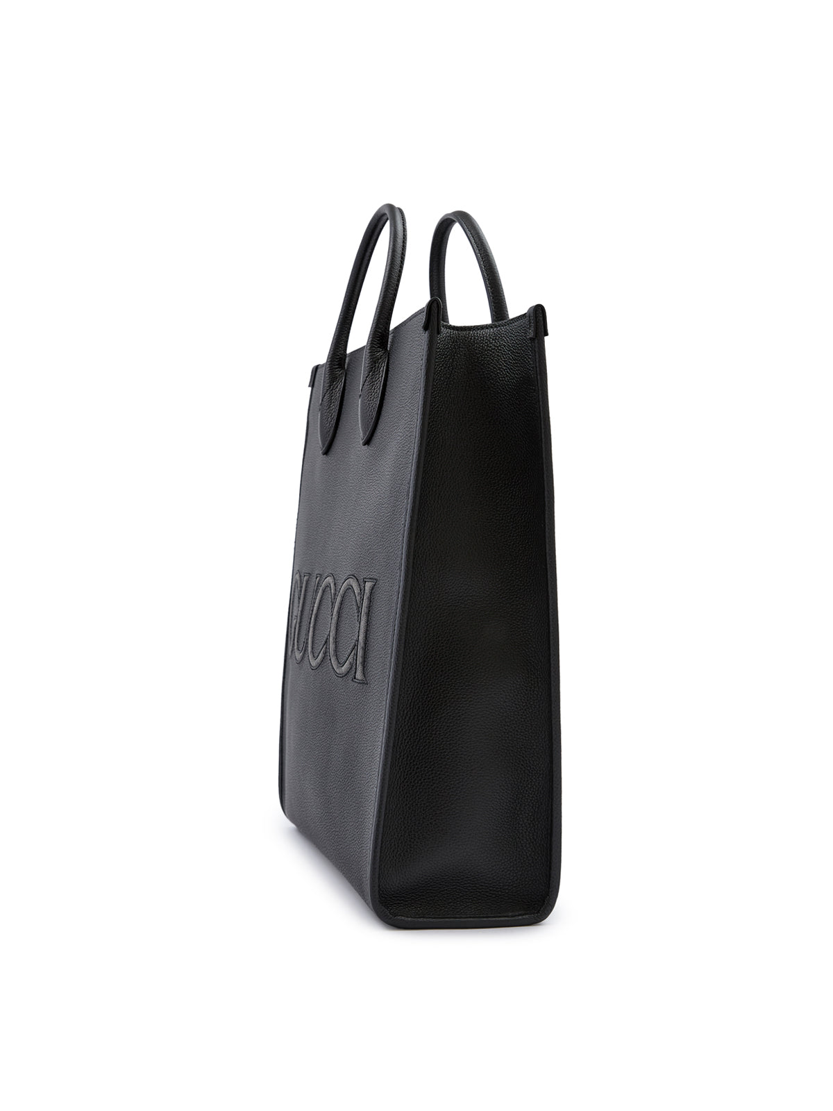 Gucci Black Leather Logo Medium Tote Bag Glam Steals