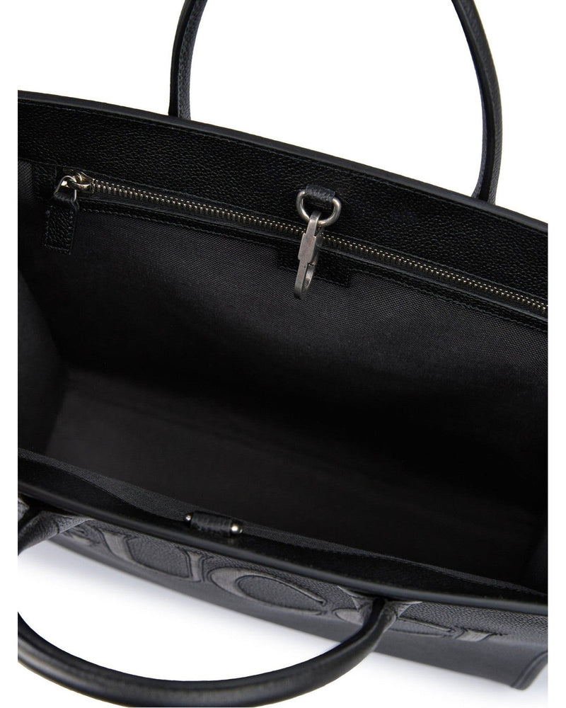 Gucci Black Leather Logo Medium Tote Bag Glam Steals