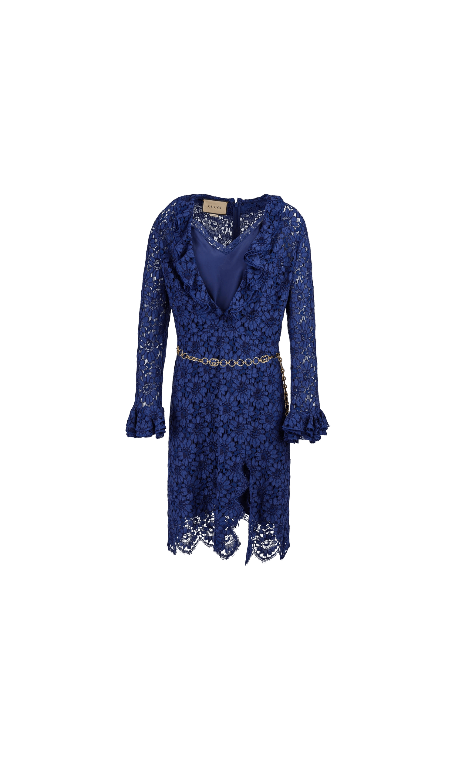 Gucci Blu Viscose And Cotton Mid Long Dress Glam Steals