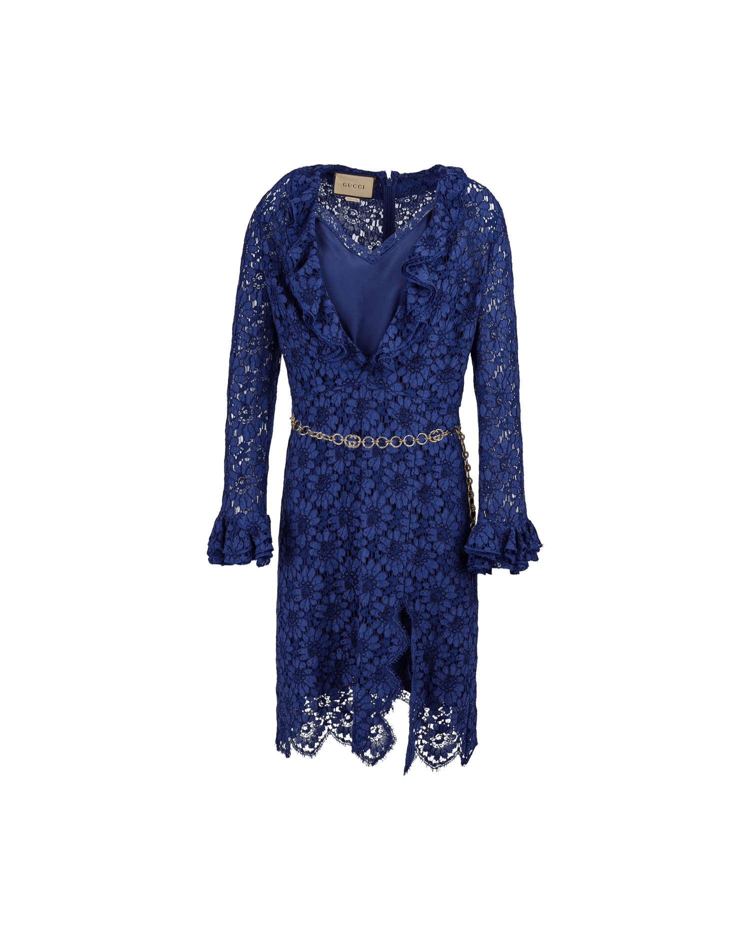 Gucci Blu Viscose And Cotton Mid Long Dress Glam Steals