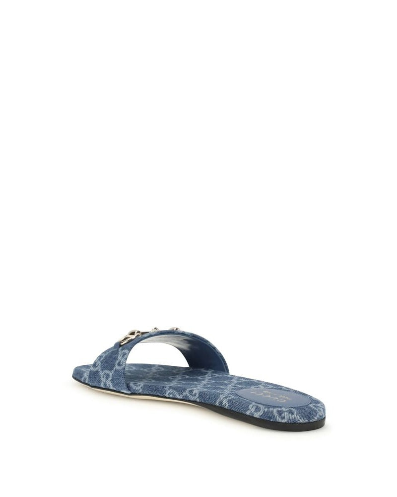 Gucci Blue Cotton Sandals Glam Steals