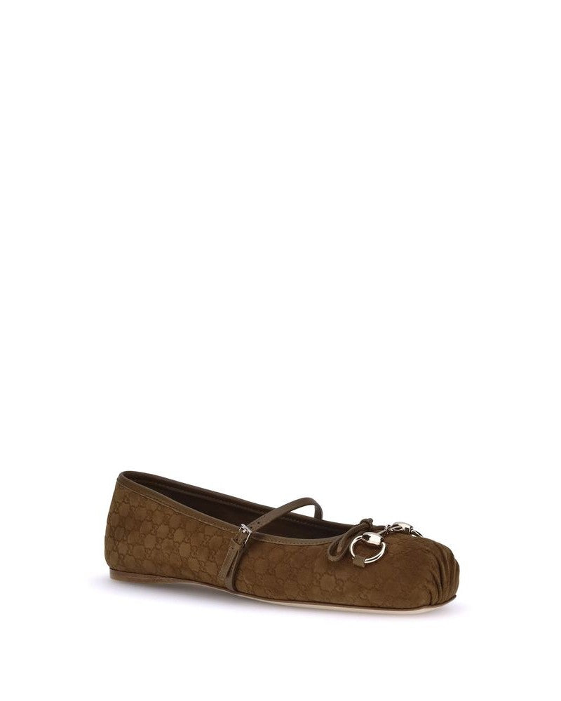 Gucci Brown Calf Leather Bos Taurus Ballet Flats Glam Steals
