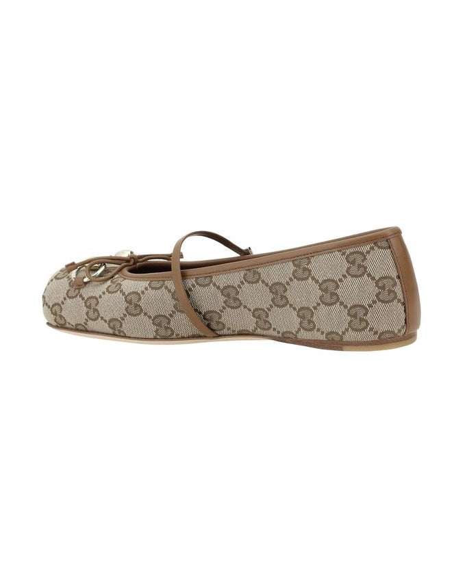 Gucci Brown Calf Leather Bos Taurus Ballet Flats Glam Steals