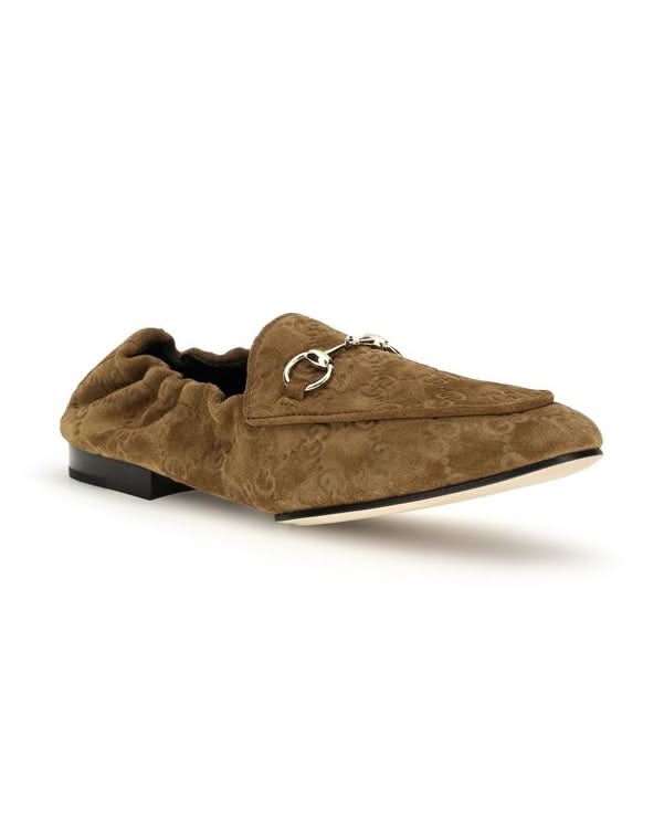 Gucci Brown Calf Leather Bos Taurus Slip On Loafers 