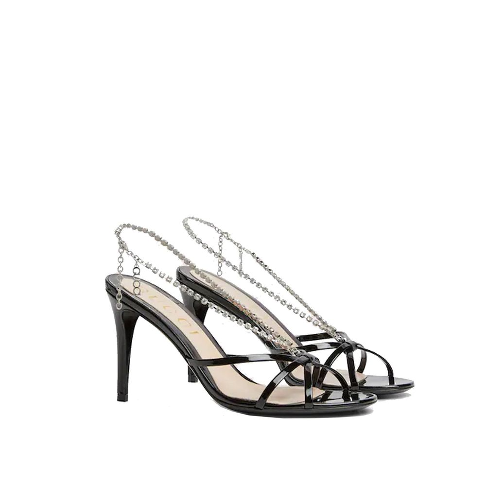 Gucci Crystal Chain Sandals Glam Steals