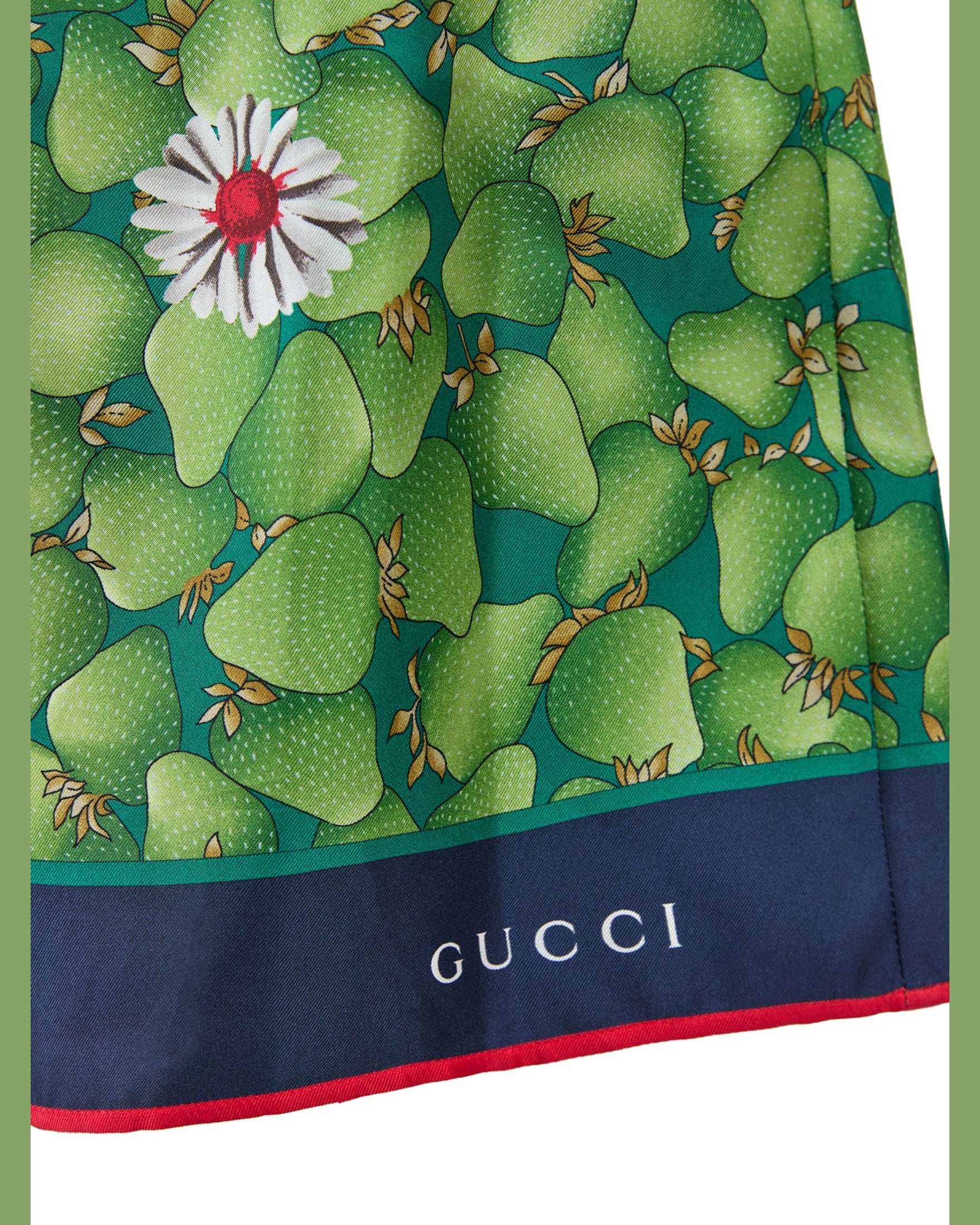 Gucci Green Flower Printed Silk Shorts Glam Steals