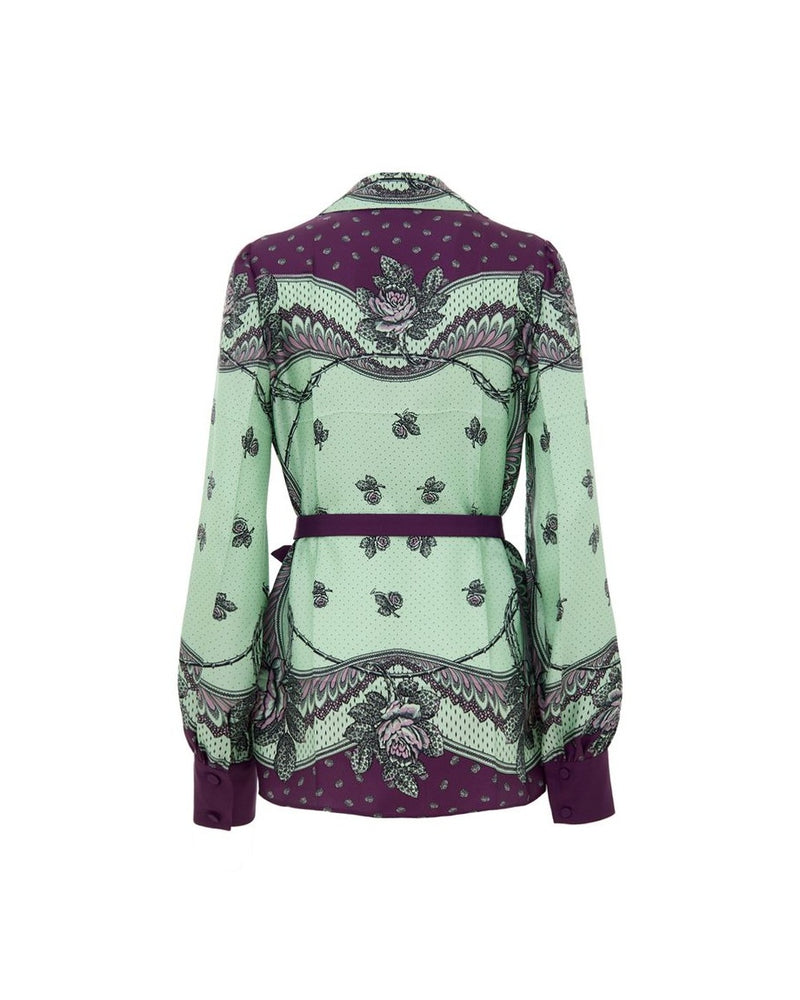 Gucci Green Silk Pattern Shirt Glam Steals