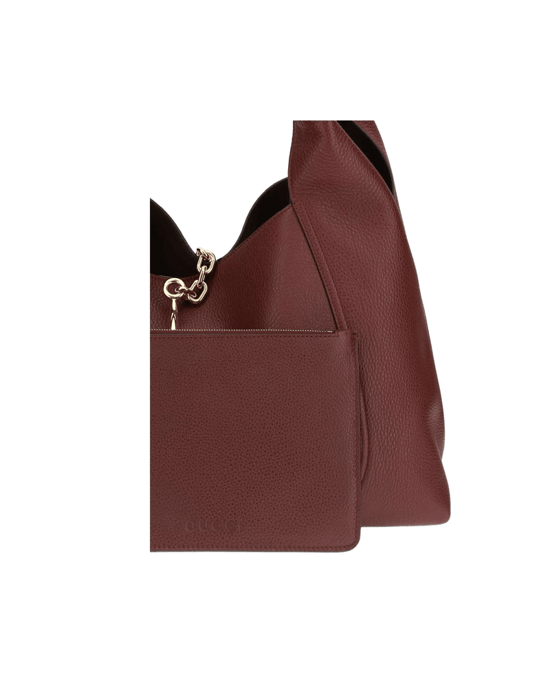 Gucci Leather Bordeaux Calf Bos Taurus Shoulder Bag Glam Steals