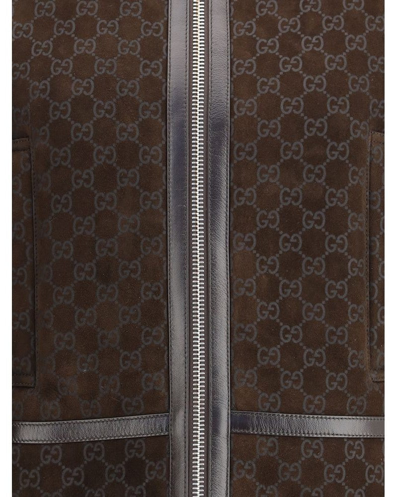 Gucci Leather Jacket with Gg Motif Glam Steals