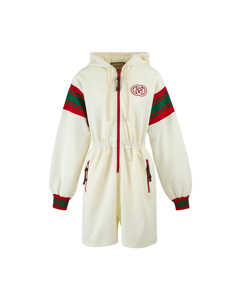 Gucci Polyester Cream Hooded Logo Sweatsuit Glam Steals