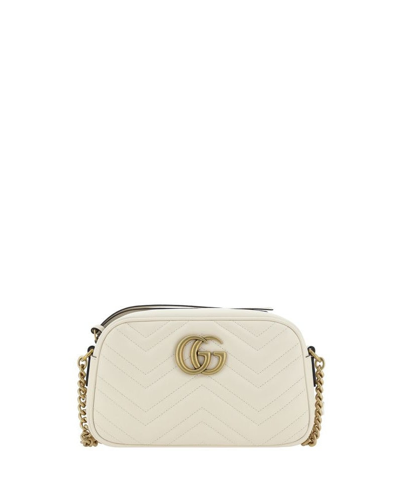 Gucci White Calf Leather Bos Taurus Shoulder Bag 