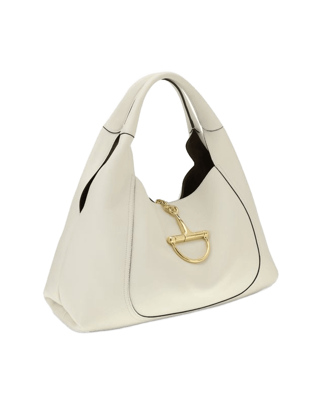 Gucci White Calf Leather Bos Taurus Shoulder Bag Glam Steals
