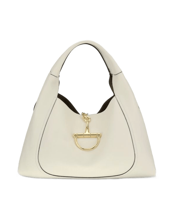 Gucci White Calf Leather Bos Taurus Shoulder Bag Glam Steals