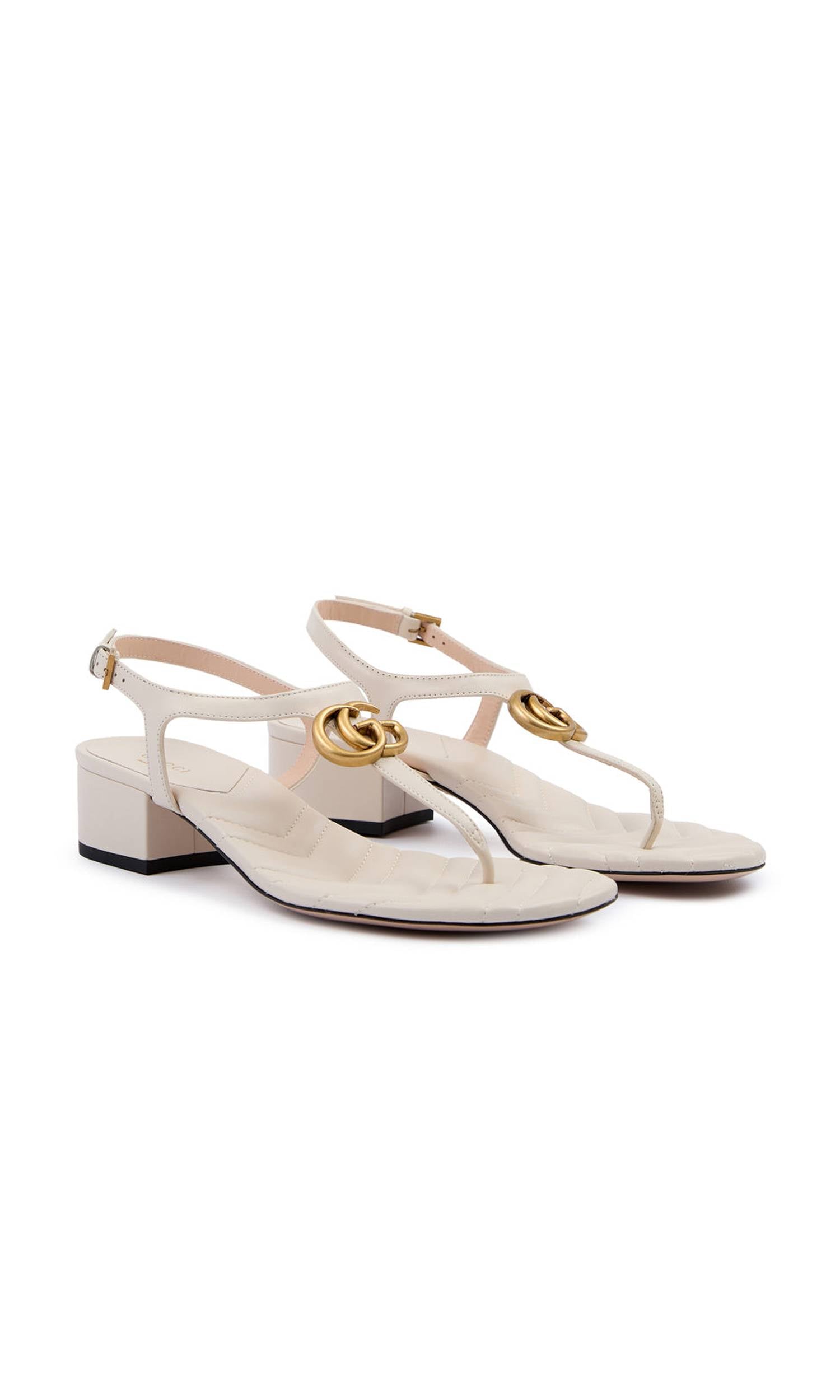 Gucci White Leather Mystic Nappa Charlotte Sandals Glam Steals