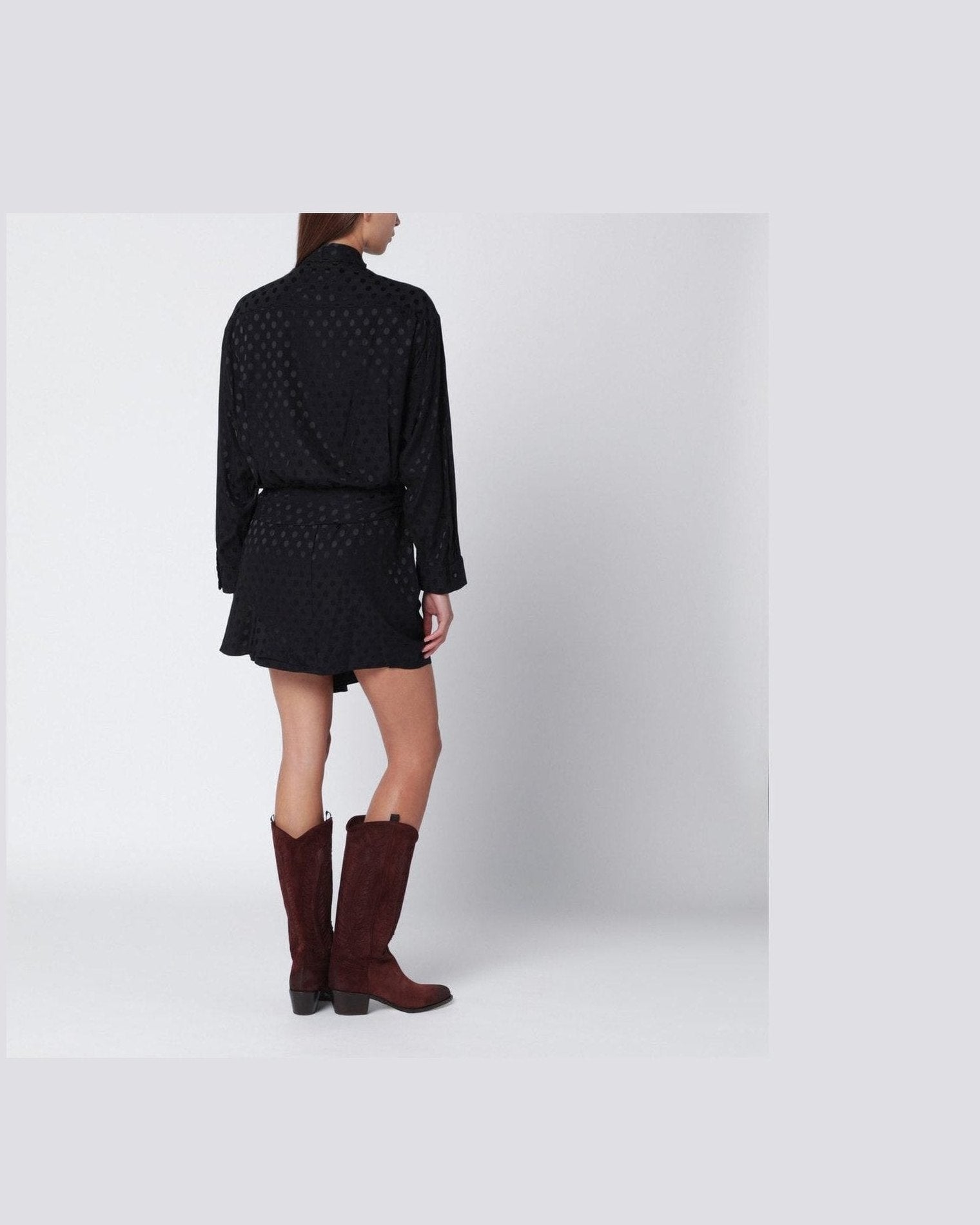 ISABEL MARANT Black polka-dot silk-blend dress Glam Steals