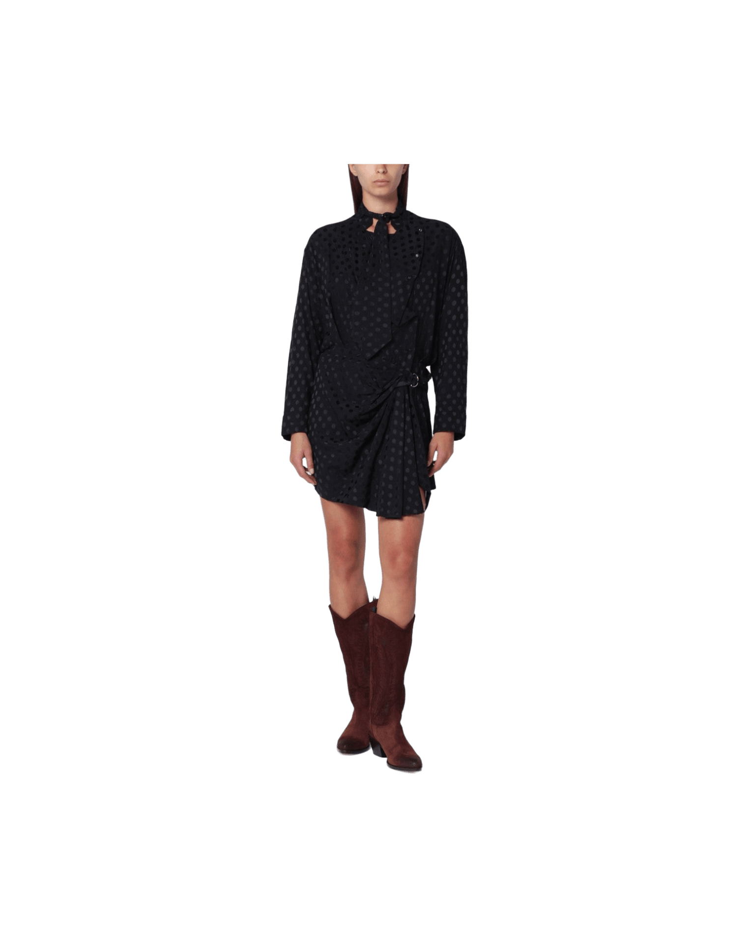 Isabel Marant Black Polka-Dot Silk-Blend Dress Glam Steals