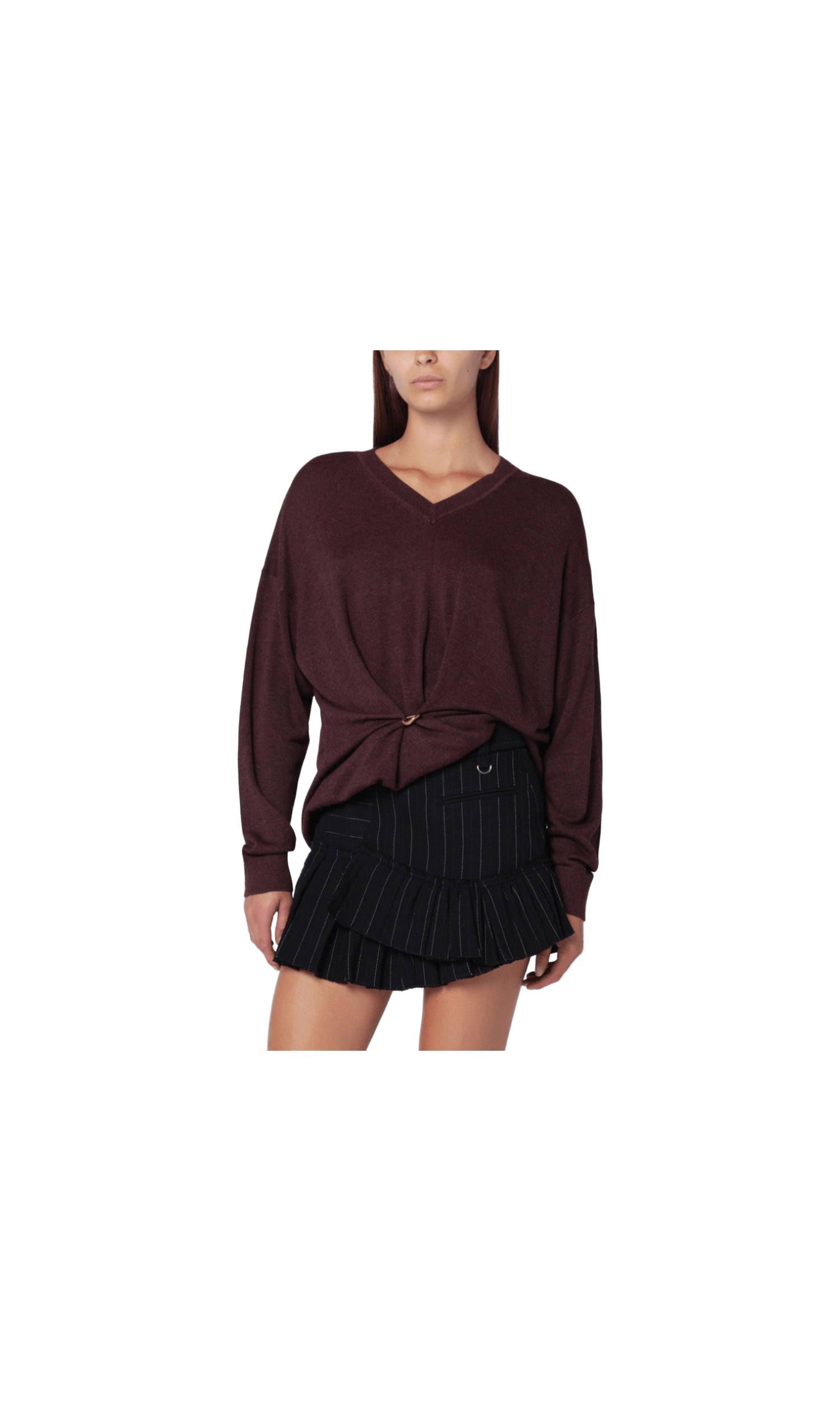 ISABEL MARANT Burgundy draped Cosima sweater Glam Steals