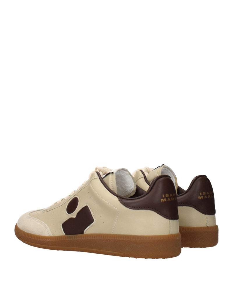 Isabel Marant Beige Leather Low Top Sneakers Glam Steals