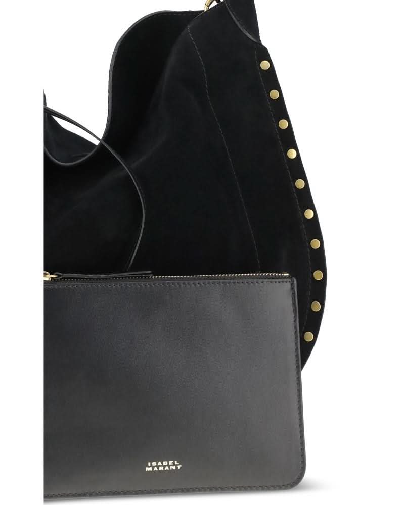 Isabel Marant Black Calf Leather Bos Taurus Shoulder Bag 