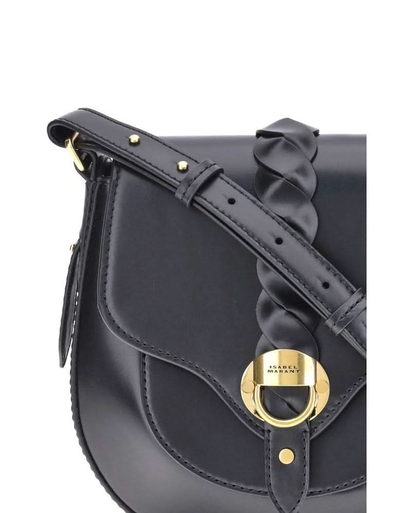 Isabel Marant Black Calf Leather Bos Taurus Shoulder Bag 