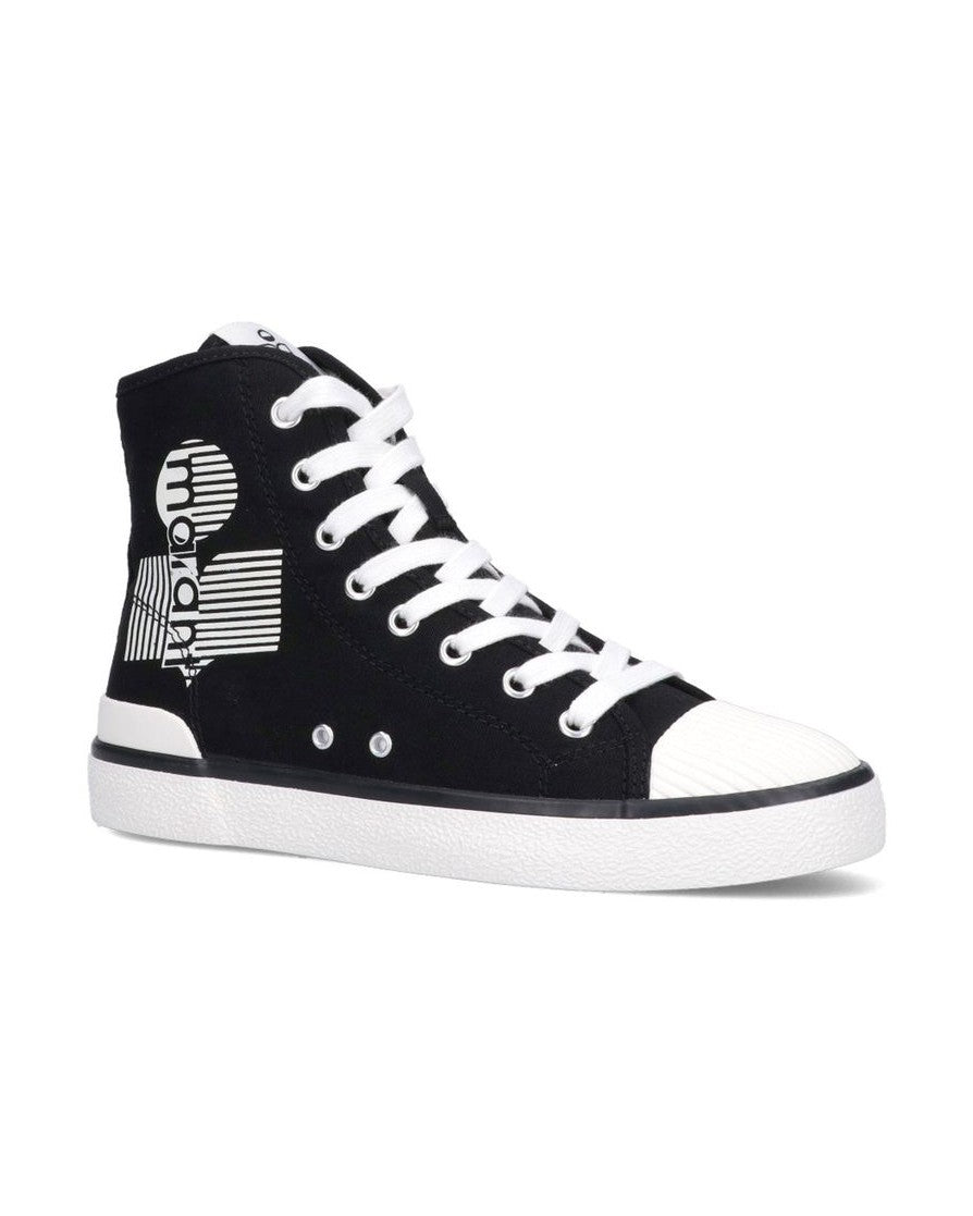 Isabel Marant Black Canvas High Top Sneakers Glam Steals