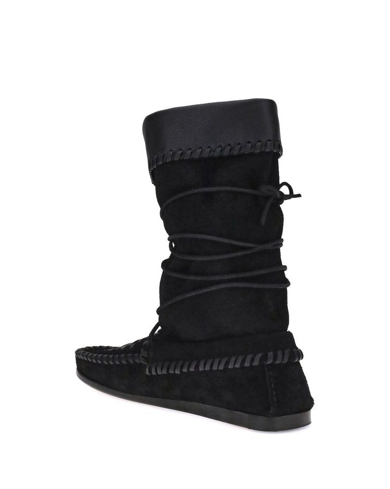 Isabel Marant Brown Calf Leather Bos Taurus Lace Up Boots 