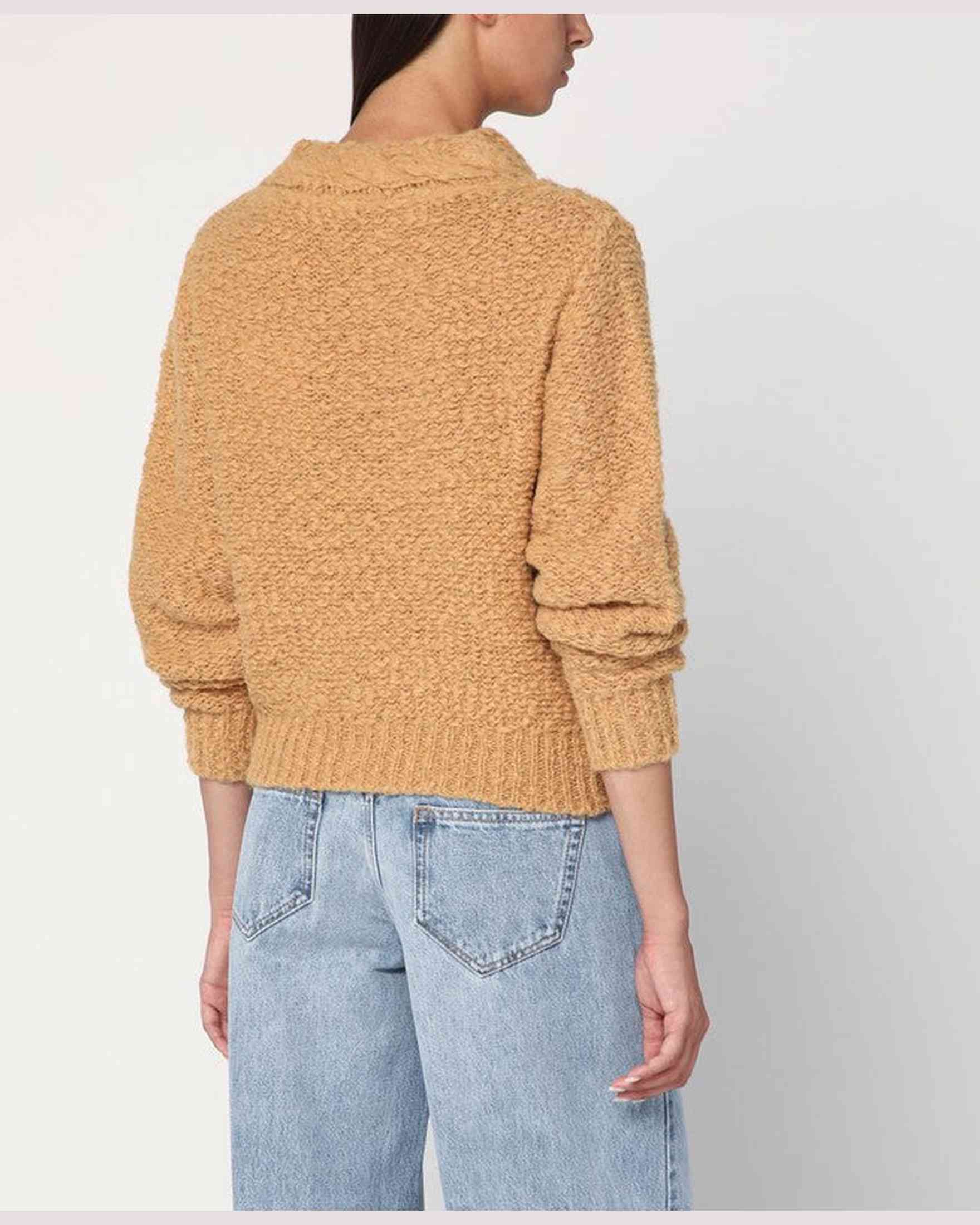 Isabel Marant Caramel Coloured Romane Sweater with Cable Knit Glam Steals