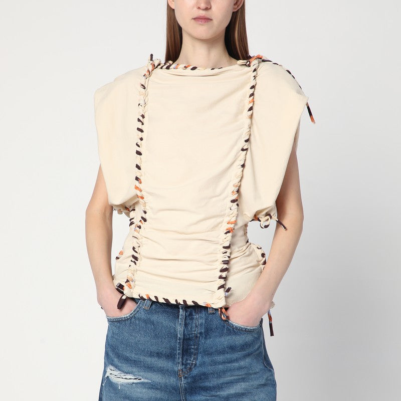 Isabel Marant Cotton Top Zohra Écru Glam Steals