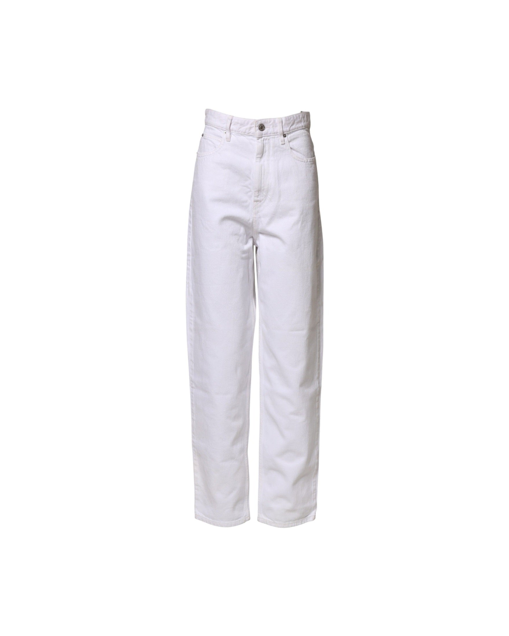Isabel Marant Etoile White Denim High Waist Straight Jeans Glam Steals