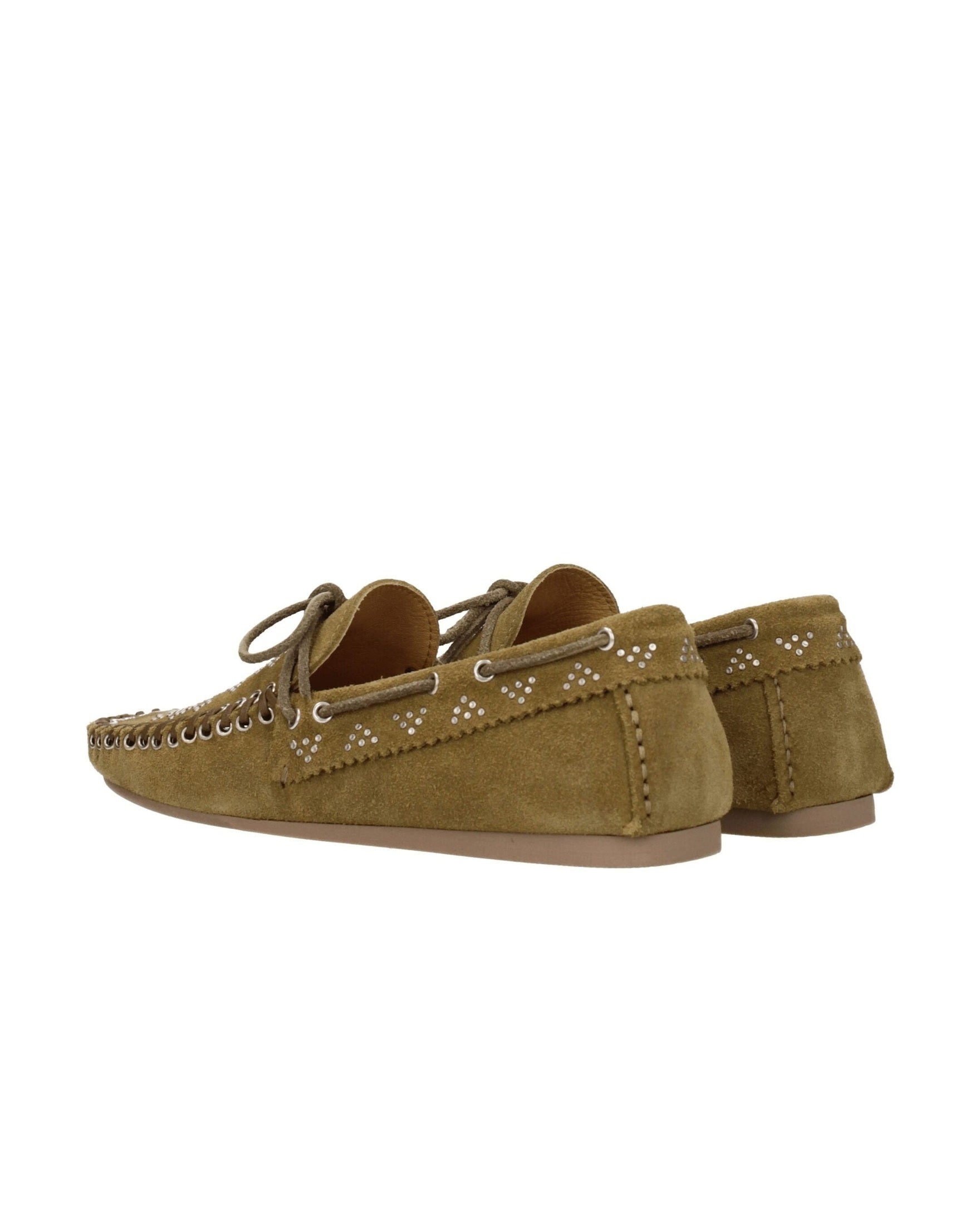 Isabel Marant Green Leather Slip On Loafers Glam Steals