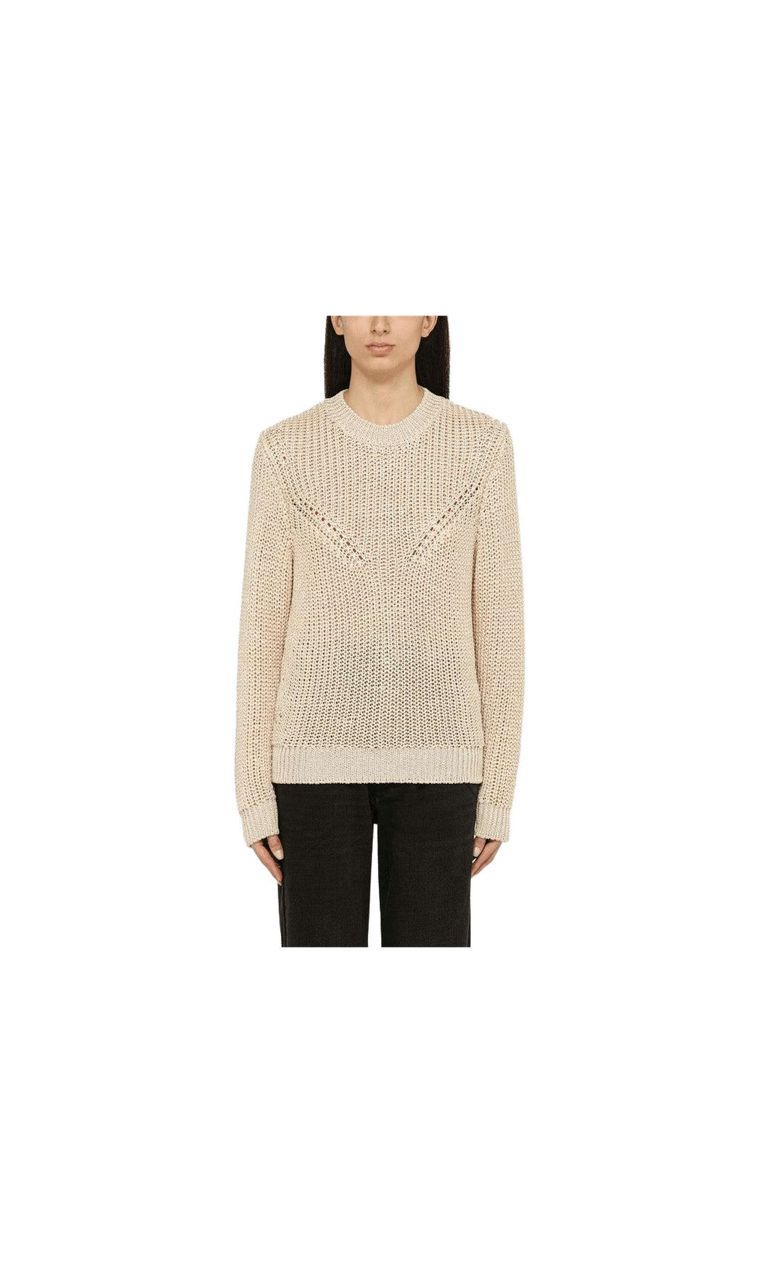 Isabel Marant Polyester Recycled Ecru Crew Neck Jumper Glam Steals