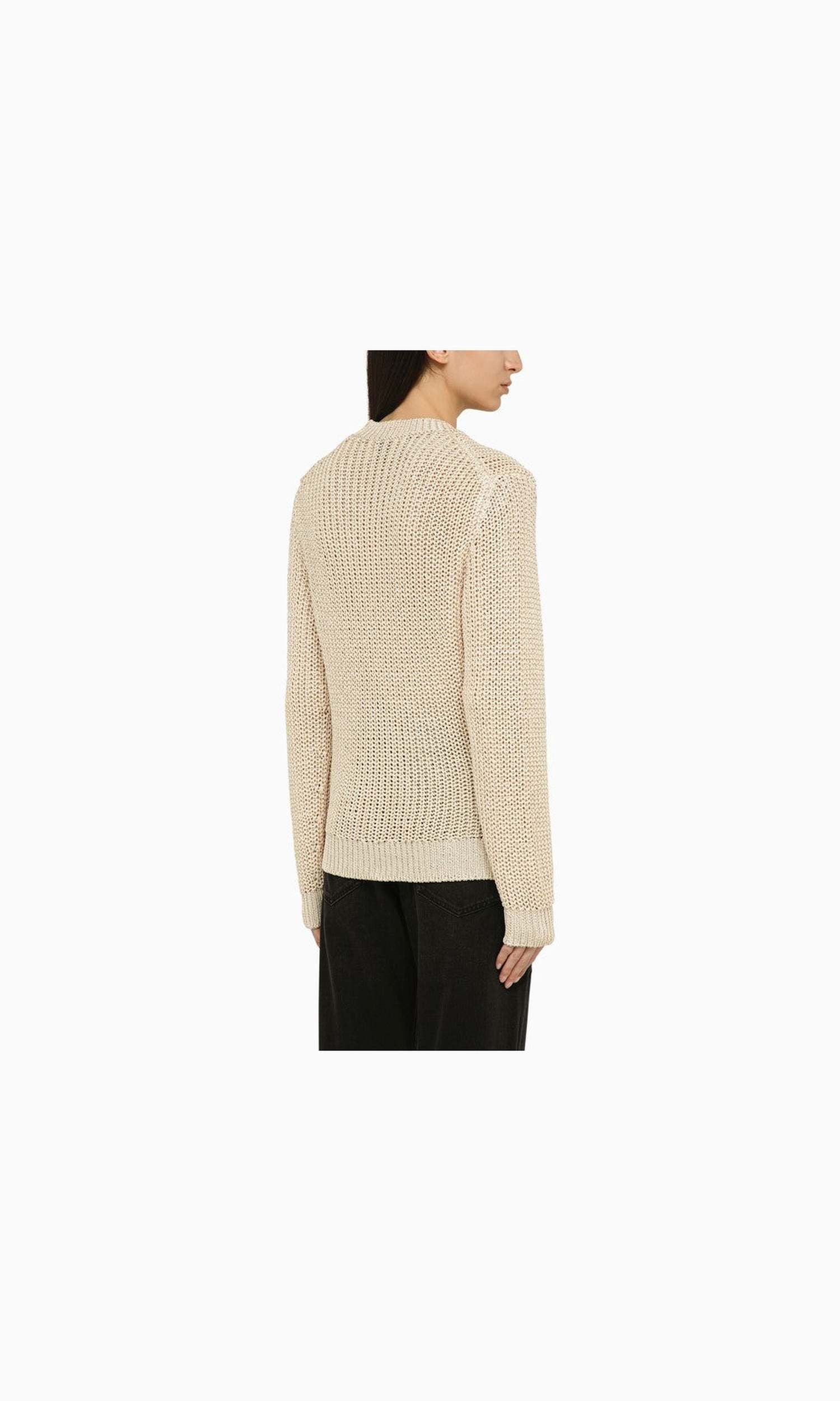Isabel Marant Polyester Recycled Ecru Crew Neck Jumper Glam Steals