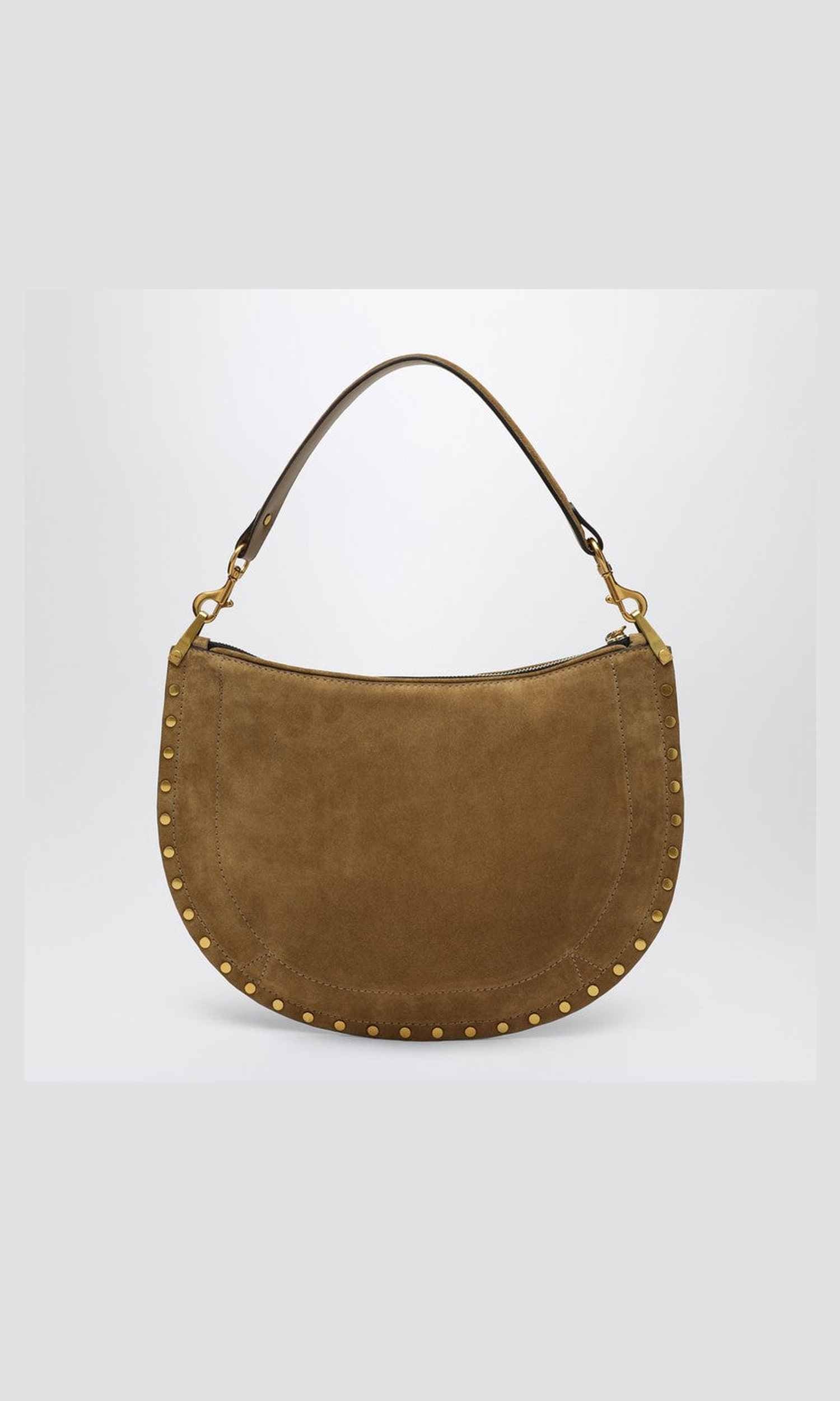 Isabel Marant Taupe Suede Borsa Oskan Soft Zipped in Color Glam Steals