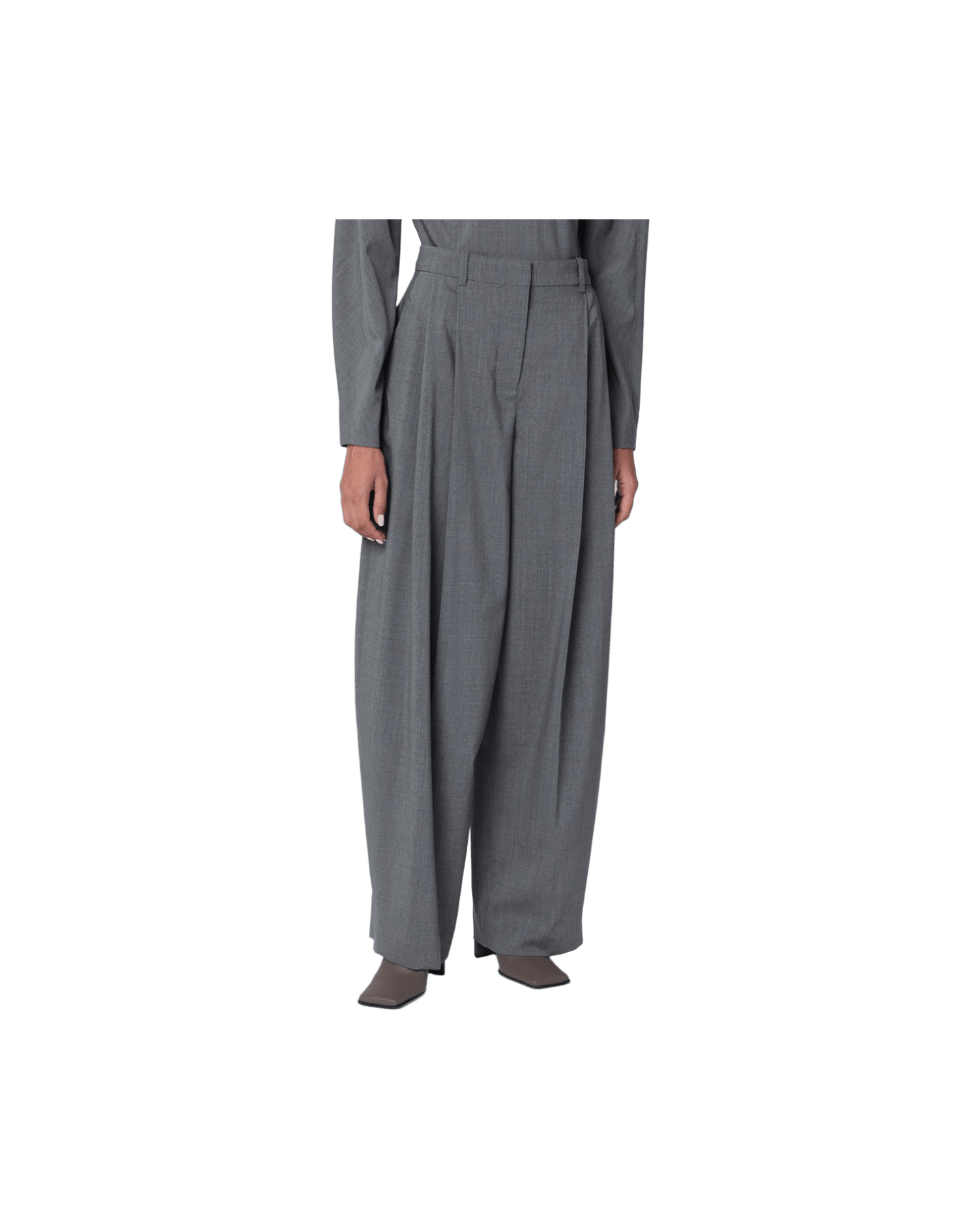 Jacquemus Grey Pleated Wool Trousers Glam Steals