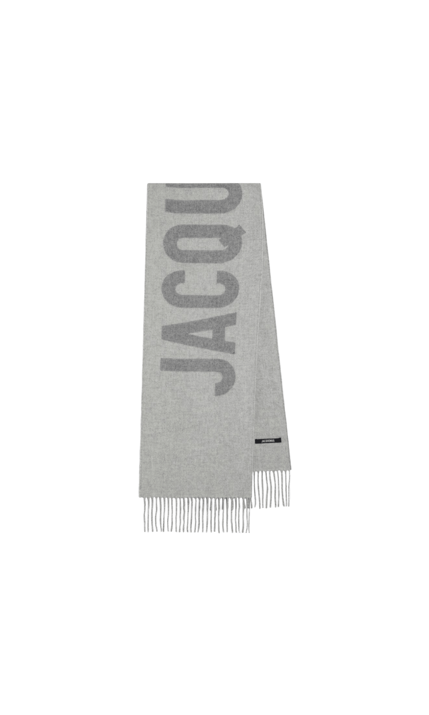 JACQUEMUS Grey wool scarf with logo Glam Steals