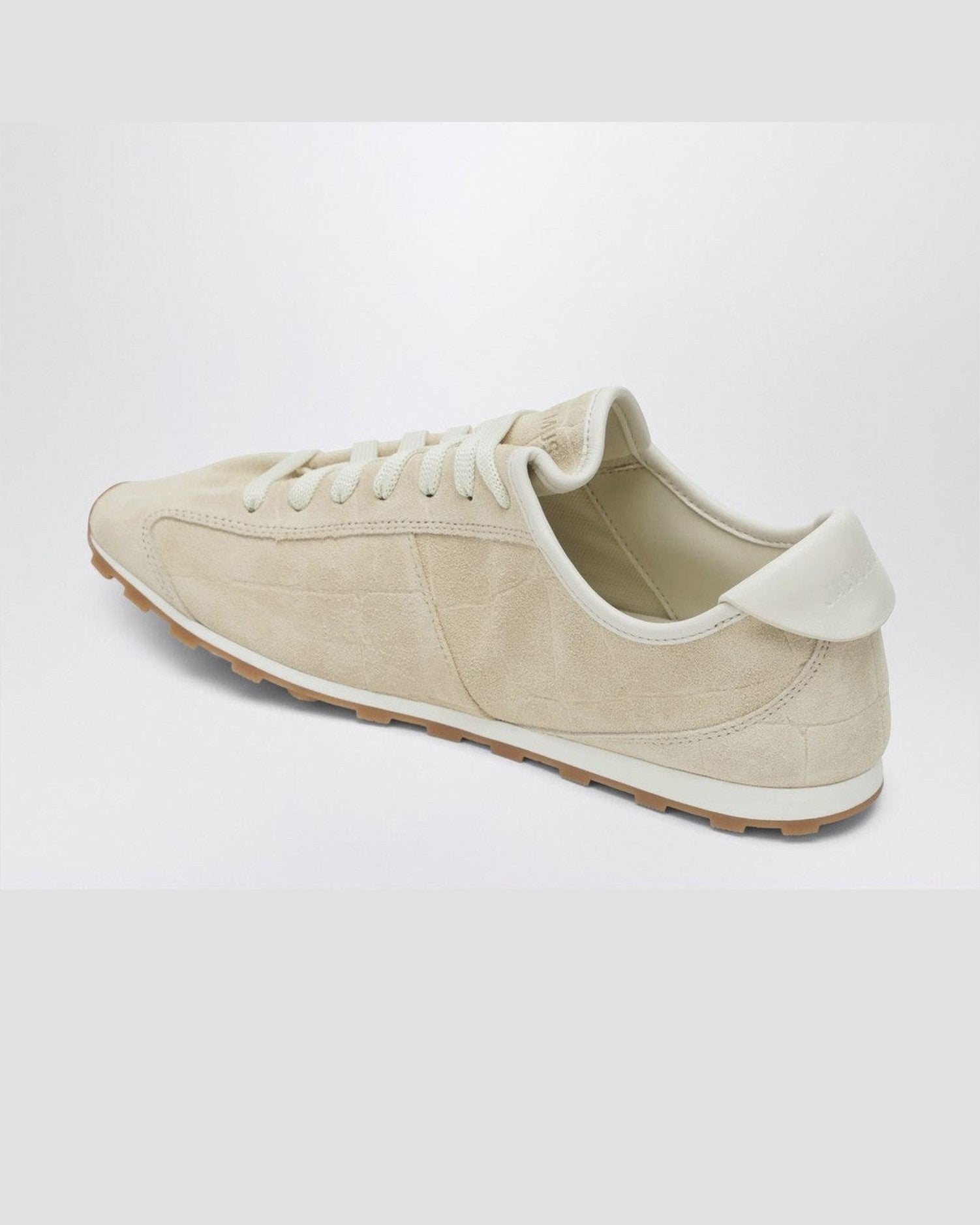 JACQUEMUS Sneaker Tennis in ivory crocodile effect suede Glam Steals