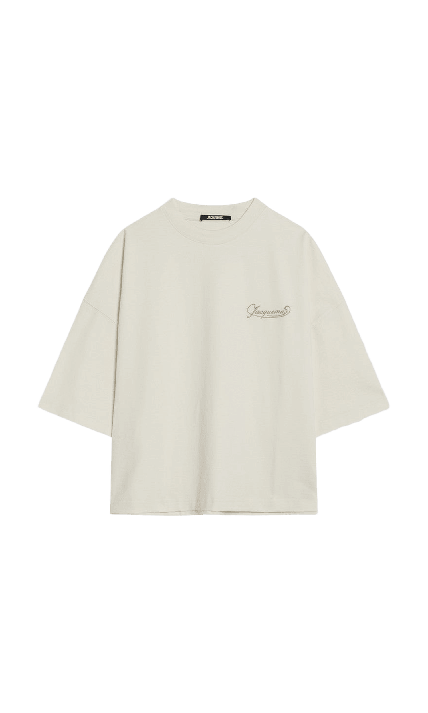 Jacquemus Beige Light Boxy T-shirt with Logo Glam Steals