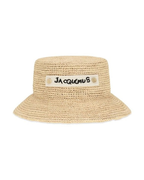 Jacquemus Beige Raffia Bucket Hat 