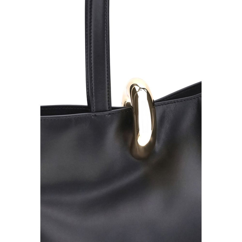 Jacquemus Black Calf Leather Bos Taurus Shoulder Bag Glam Steals